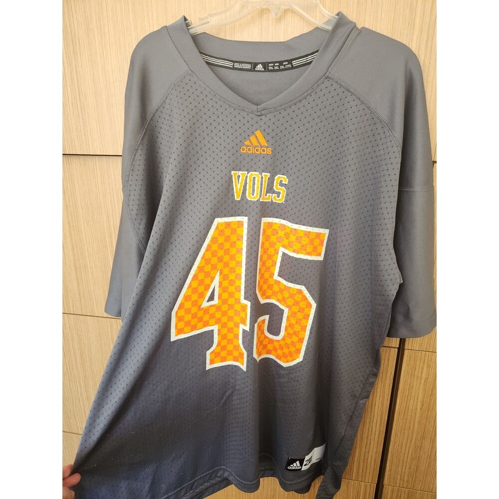 Adidas University of Tennessee Volunteers Smoky Gray Checkerboard Jersey Sz 2XL